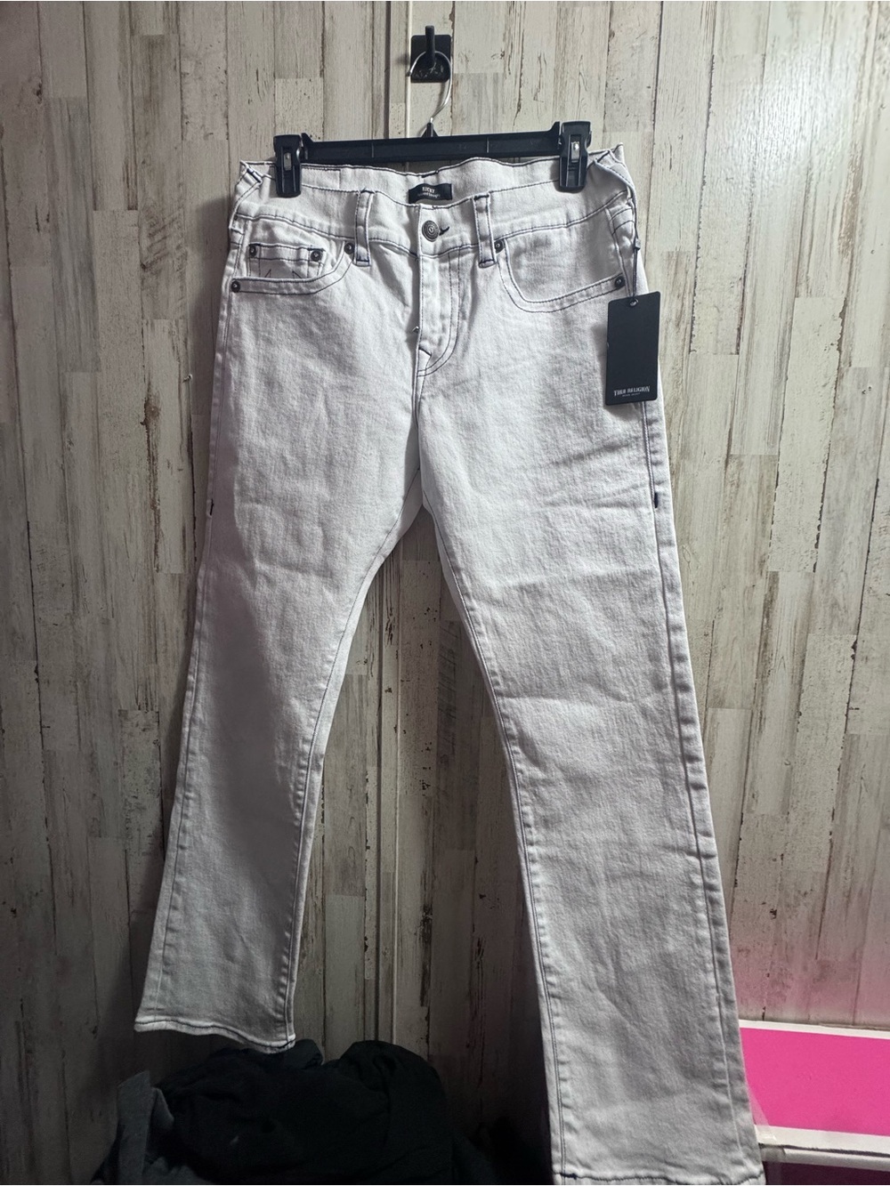 True Religion White Mens Straight-Leg Jeans